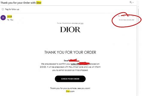 dior order status.